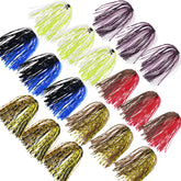 Assorted silicone jig skirts for bass fishing